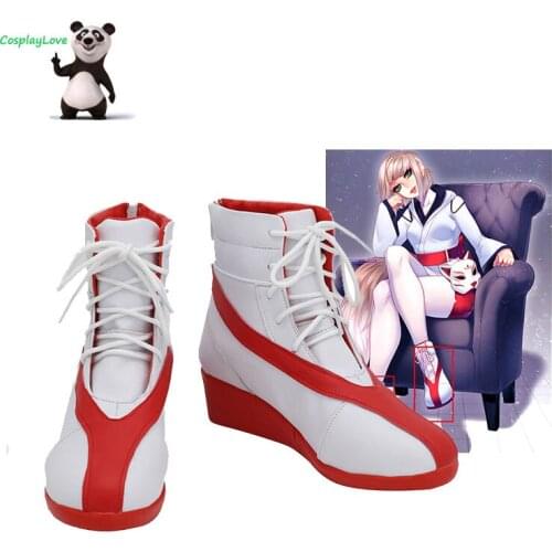 CosplayLove OC Original Mio Akashiro White Cosplay Shoes Long Boots Leather Custom Made For Halloween Christmas