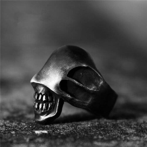 Mens Stainless Steel Rings Punk Skull Ring Biker Jewelry