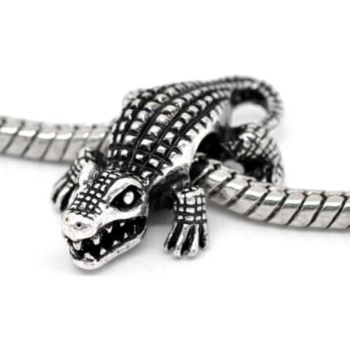 DoreenBeads Silver Color Crocodile Charm Beads Fit European Charm 25x16mm,10PCs, New