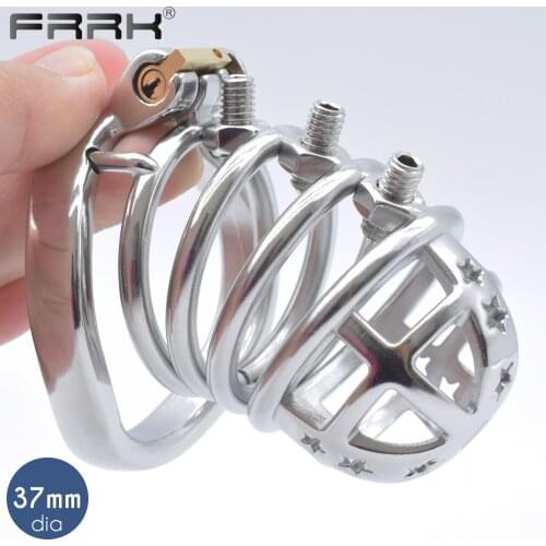 FRRK Metal Spiked Chastity Cage Spines for Adutls 18 Mens Penis Rings Male BDSM Fetish Sex Toys Bondage Belt Gay Device