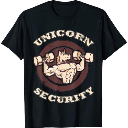 Unicorn Security Magical Funny Humor Classic T-Shirt Geek Tshirts Brand New Tops & Tees Cotton Men Casual
