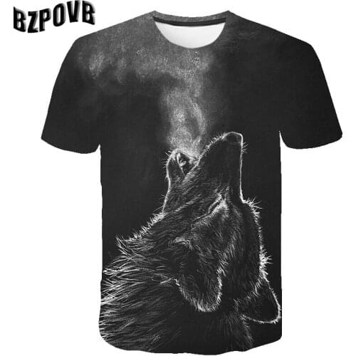 3D Print Animal Tshirts Kids Wolf t hirts For Boys Girls Childrens Clothing Short Sleeve O-Neck Clothes Casual Tops 4-14 Year