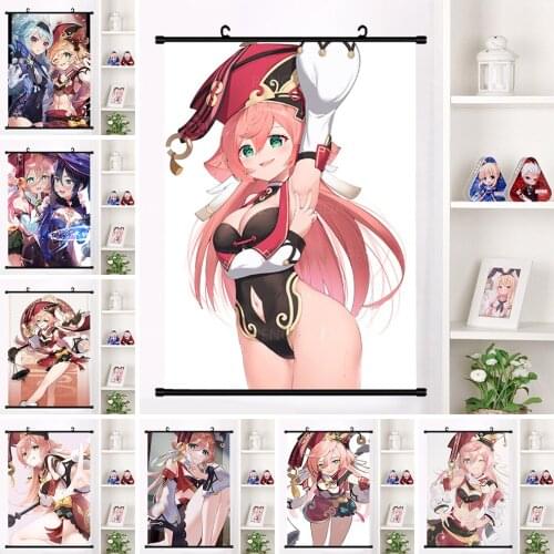 Genshin Impact Yanfei Hanging Poster Anime Game Characters Canvas Painting Home HD Prints Decor Wall Art Plastic Scrolls Picture