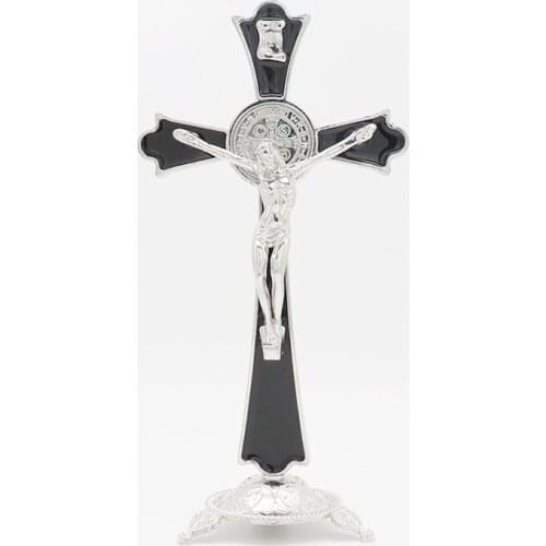 HeyMamba Jesus Cross INRI Catholic Standing Religious Crucifix Christ On The Stand Cross Wall Crosses Prayer Decor Church Relics