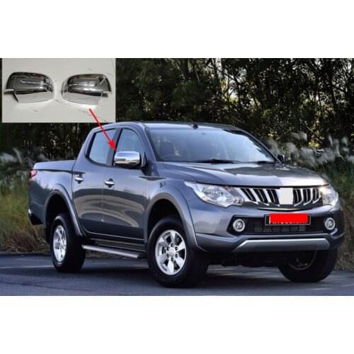 Chrome ABS Style Rearview Side Mirror Cover Trim with Light For With Led for 2015-2018 Mitsubishi L200 Triton