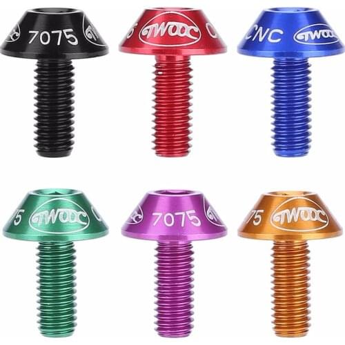 TWOOC 2 pcs Bicycle Water Bottle Holder Mount Bolts 12mm Screw Hex-headed to Install Bike Bottle Cage Rack 7 Colors cycling