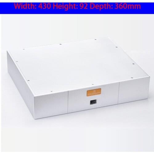 KYYSLB 430*92*360mm All Aluminum DAC Decoder Alloy Amplifier Chassis Box DIY with Power Base Foot Signage Amplifier Case Shell
