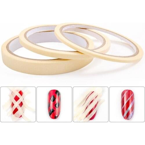 3 Rolls Hot Nail Art Tape Stripe Self-Adhesive Decor Guide Tips Design Manicure Salon Tape Tools