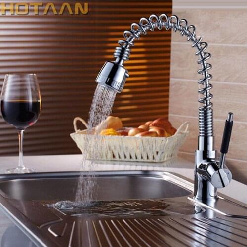 Hot Selling Free shipping super pull out spray Kitchen Faucet Polished Chrome Basin Mixer Brass sink Tap,torneira YT-6013