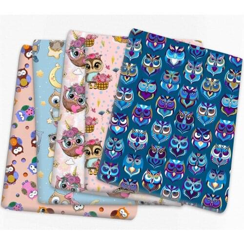 50*145cm Patchwork Owl Polyester Cotton Fabric for Tissue Sewing Quilting Fabrics Needlework Material DIY Handmade,c17123