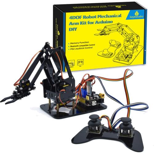 Keyestudio 4DOF Acrylic Toys Robot Mechanical Arm Claw Kit for Arduino Arm Kit DIY Robot