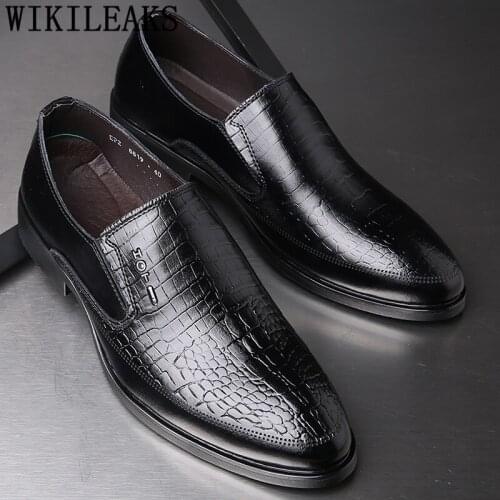 Loafers Formal Leather Shoes For Men Black Classic Shoes Men Oxford Luxury Men Shoes Fashion Sepatu Slip On Pria Sapato Social