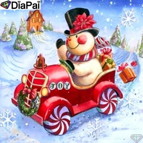 DIAPAI Art 5D Diy Diamond Painting "Cartoon snowman" Diamond Pictures Cross Stitch 3D Rhinestone Embroidery Decor A26730