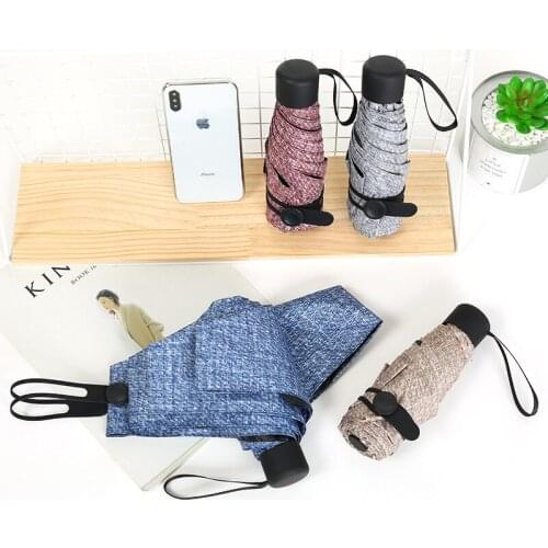 New portable mens umbrella mini pocket bear umbrella UV protection rain folding ladies small 50 percent sun umbrella sale