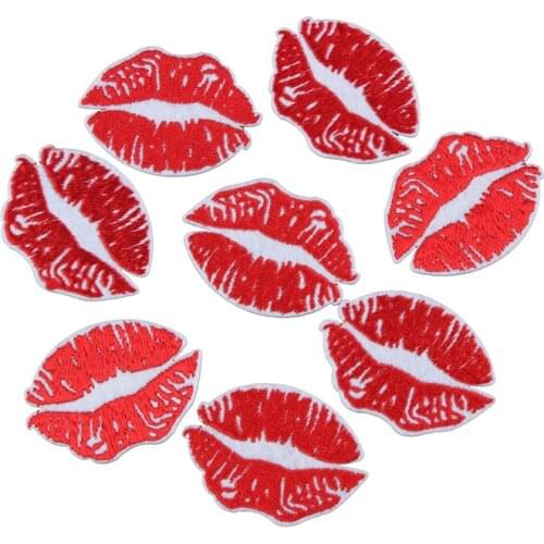 Sexy Red Lip Patch Cute Kiss DIY Small Cheap Embroidered Patches Cartoon Iron On Patches For Kids Clothes Jacket Dress