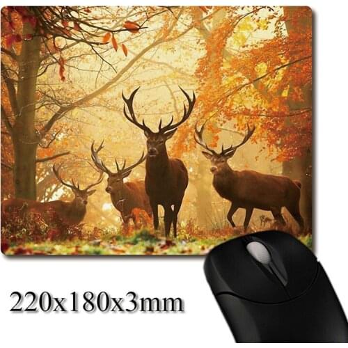 Bucks foraging in the forest printed Heavy weaving anti-slip rubber pad office mouse pad Coaster Party favor gifts 220x180x3mm