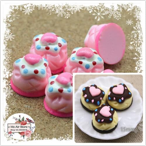 Pink candy 10PCS 15mm Resin Flatback Cabochon Miniature Food Art Supply Decoden Charm Craft