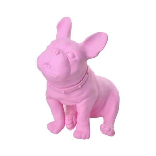 Pink Plastic French Bulldog Dog Mannequin With Revolved Head For Display D70