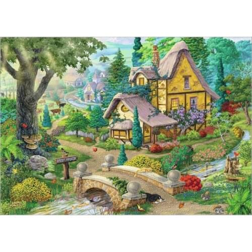 Needlework for embroidery DIY DMC High Quality - Counted Cross Stitch Kits 14 ct Oil painting - Path to Village
