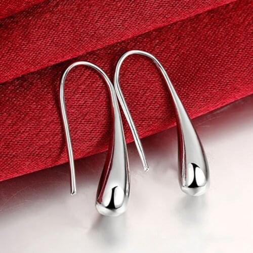 Silver drop earrings fashion jewelry teardrop/waterdrop/raindrop dangle earrings female fashion creative hook earrings