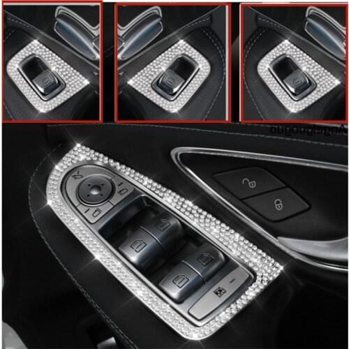Car Styling Window Lift Button Frame Trim Kit Fit For Mercedes Benz C Class W205 GLC X253 2015-2019(Only fot Left Hand Driver)