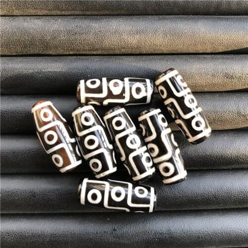 7pcs/lot Natural agate Tibetan Dzi Beads 11*30mm Aroud Stone Pendant for Jewelry Making