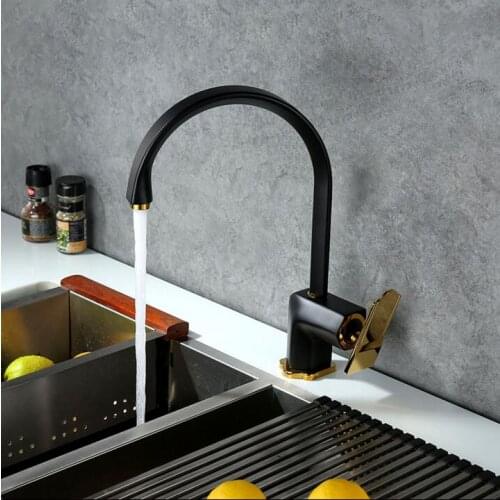 High Quality New Arrival kitchen faucet black brass hot and cold water tap sink mixer tap wash basin faucet 3 colors basin mixer