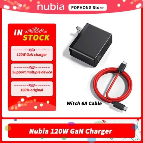 Nubia 120W GaN Charger Type-C Port 6A Cable RedMagic 120W GaN charger