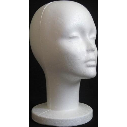 Fashion Female White Foam Mannequin Hat Cap Wig Women Head Display Holder Model Training Head Mannequins