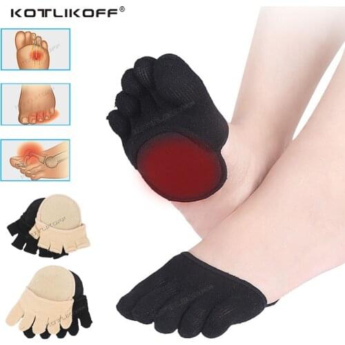 1Pair Cotton Half Insoles Pads Foot Care Insoles Forefoot Pain Relief Massaging Gel Metatarsal Toe Support Pads Insoles Forefoot
