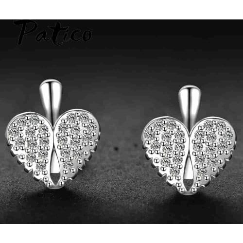100% Brand New Attractive Shinning Crystal Rhinestone Paved Lovely Cute Lady Peach Heart Stud Earrings Love Femininity