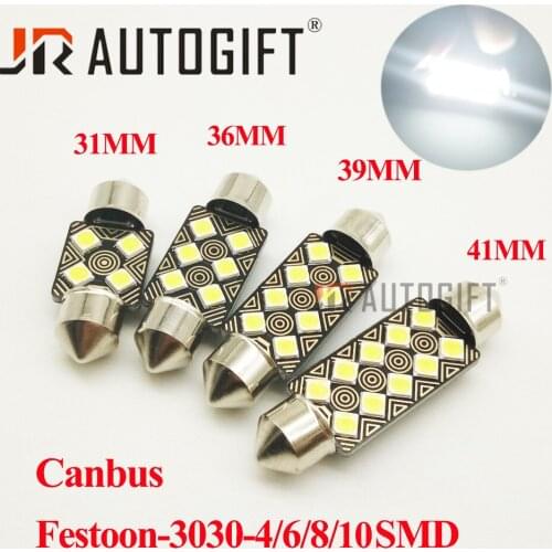 100x New 31/36/39/41mm C5W C10W Super Bright 3030 LED 4/6/8/10SMD Canbus Car led Festoon Light Interior Reading Bulb Doom Lamp