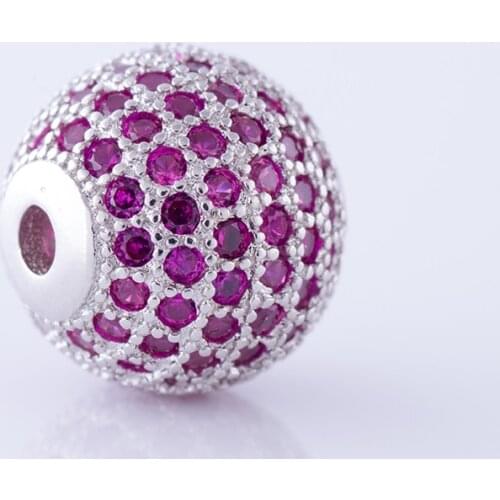 12mm DIY Jewelry Accessories Colorful CZ Brass Metal Micro Pave Cubic Zirconia Round Ball Crystal Rhinestone Spacer Beads Charm