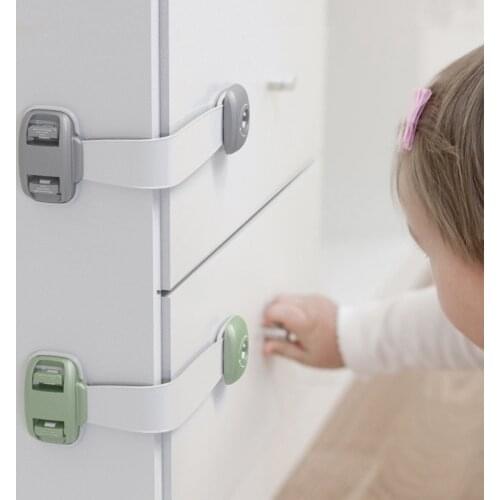 3Pcs/lot Baby Safety Drawer Door Lock Multi-Function Child Protection Anti-Pinch Cabinet Refrigerator Safety Buckle Plastic