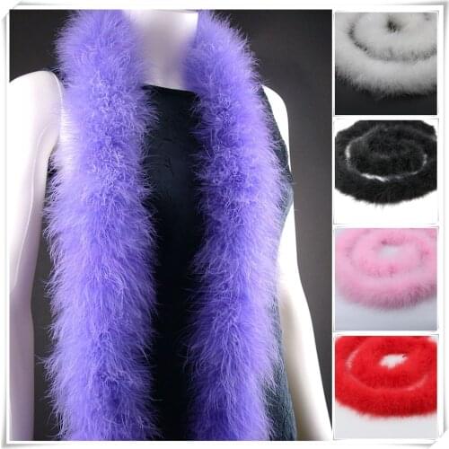 48-50g 2meters long fluffy feather boa Dyed Turkey feather Strip for Party/Carnival Costumes/Party Boa Shawl