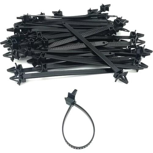 50pcs/lot Car Fastener Push Mount Wire Tie Retainer Clip Releasable Clamp Straps