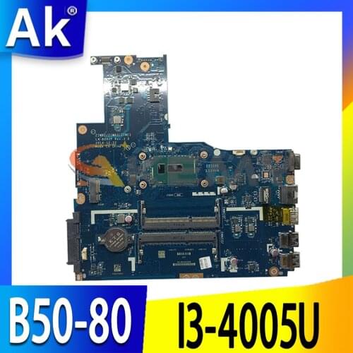Akemy ZIWB2/ZIWB3/ZIWE1 LA-B092P For Lenovo B50-80 N50-80 Laptop Motherboard 5B20K84239 5B20H33047 CPU I3 5005U 100% Test Work