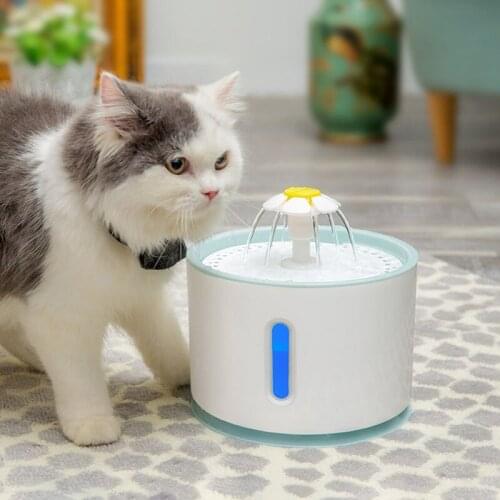 Automatic Pet Cat Water Fountain With LED Electric USB Dog Cat Pet Mute Drinker Pet Feeder 2.4L Pet Drinking Fountain Dispenser