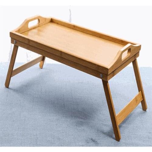 Bamboo Lazy Folding Table for Bed Study Reading Working Breakfast Multifunctional Portable Table Laptop Desk