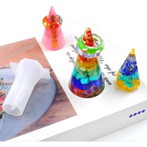 Ring Holder Water Drop Molds Silicone Crafts Cone Molde Silicona Stereoscopic Tower Para Resina Epoxi Diamond Pendant Jewelry