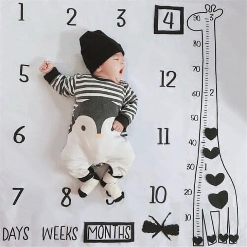 Infant Baby Milestone Blanket Photo Photography Prop Blankets Backdrop Cloth Calendar Bebe Boy Girl Photo Accessories 100x100cm