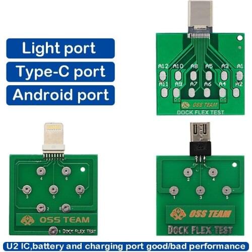 Micro USB Dock Flex Test Board for iPhone 11 xs x 6 7 8 6s Android Phone U2 Battery Power Charging Dock Flex Easy Testing Tool
