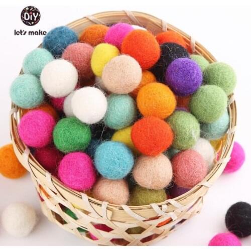 Lets Make Felt Balls Beads 200pcs/lot Wool Felt Ball 20MM Multicolors Flocking Ball Wool Balls Jewelry Assorted Beads