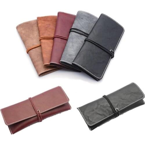 Bandage Reading Eyeglasses Box Retro Handmade Leather Sunglasses Case Storage Glasses Pouch Bag Accessories Eyewear Container