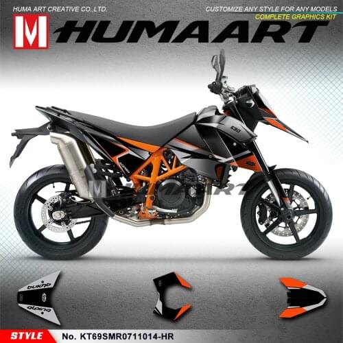 HUMAART Motorcycle Graphics Personalized Decals Supermoto Decorations for SM SMR 690 2007 2008 2009 2010 2011