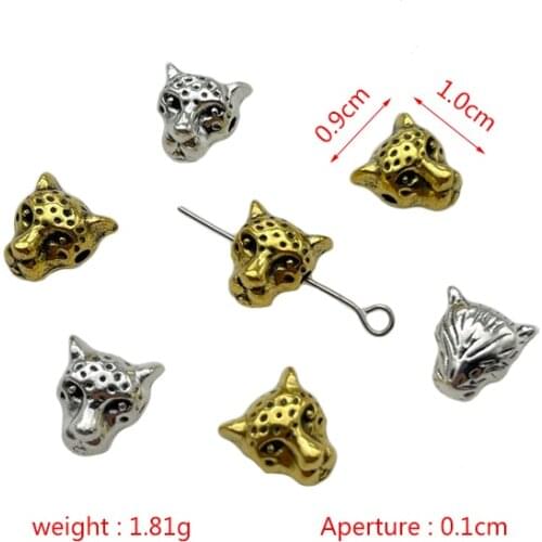 JunKang Metal Perforated Tortoise Leopard Head Jewelry Material DIY Bracelet Necklace Making Alloy Connector Accessories