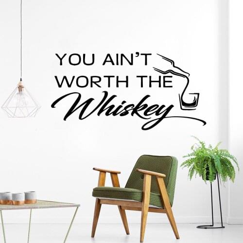 Creative whiskey Art Sticker Waterproof Wall Stickers Waterproof Wall Decals Wall Decoration Murals naklejki na sciane