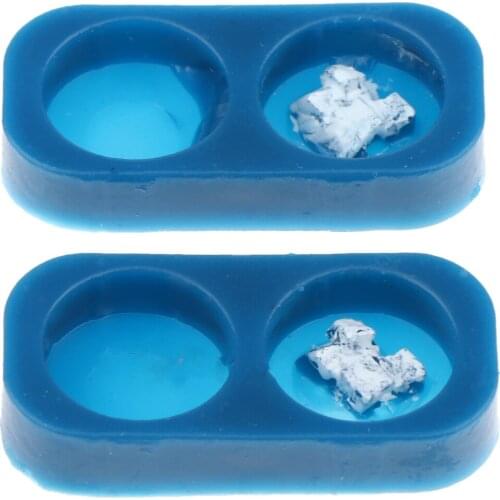 1/12 Scale Dollhouse Miniature Blue Double Bowl Feeder for Small Cats Dogs