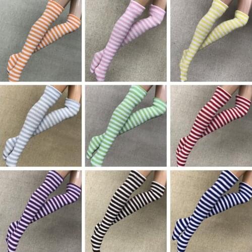 Fashion Cute Blyth Socks Stripe Stocking for Barbies, Licca, Azone, High Doll, Blyth 1/6 Doll Clothes Accessories