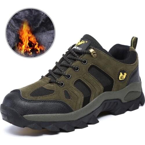 Winter Warm Men Hiking Shoes Lace Up Men Sport Shoes Outdoor Jogging Trekking Sneakers Fast Shipping Size 39-48
